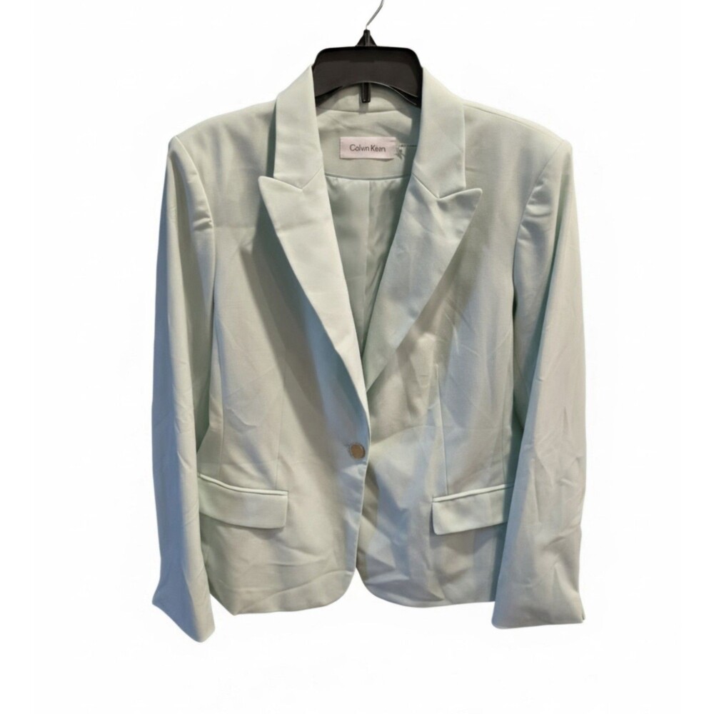 Calvin Klein Mint Green Blazer Womens 14 Suit Jacket Old Money